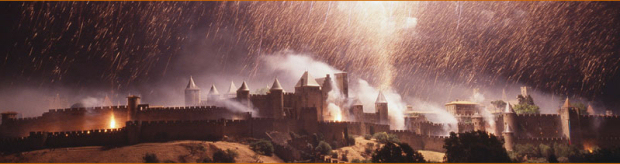 The fortified city of Carcassonne lit up by feux d'artifice. Image: carcassonne.org