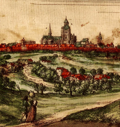 Arras, detail from  the first volume of Civitates orbis terrarum by Braun (editor) and Hogenberg (engraver), published in 1572