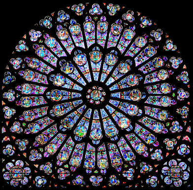 rayonnant rose window, south transept, Notre Dame de Paris