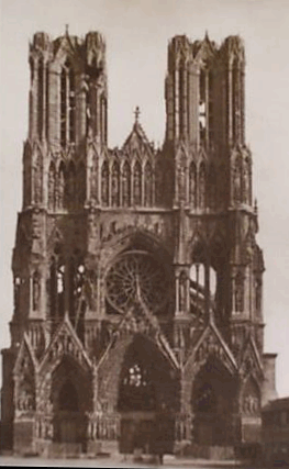 Reims cathedral, after German bombing