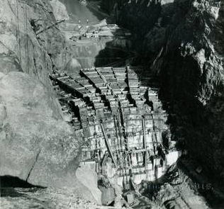 Hoover Dam partially built