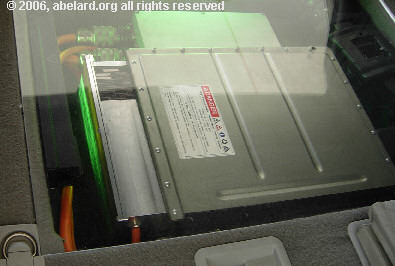 Close-up of the nickel metal hydride battery