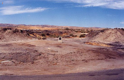 Lakeview oil well site, marked with stone monument