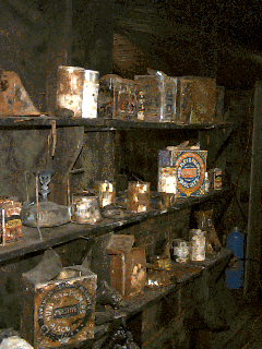 The pantry of food left behind by Robert Falcon Scott and his companions in 1904.