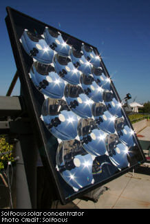 SolFocus solar concentrator. Photo Credit: SolFocus