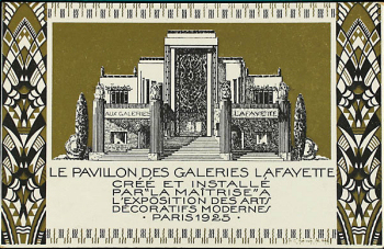 Galeries Lafayette pavilion advertising flyer.