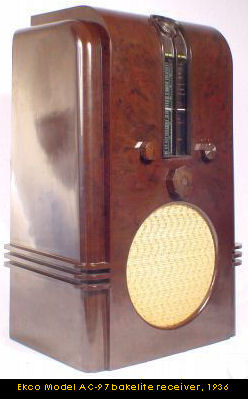 Ekco Model AC-97 bakelite wireless receiver, 1936
