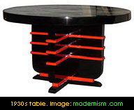 1930s table with speed lines. Image: modernism.com