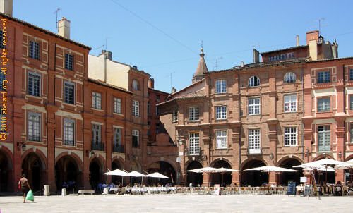 Part  of the Place Nationale - the main square at Montauban