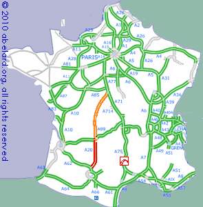 Autoroutes of France, highlighting the A20