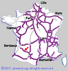 Motorways/autoroutes of France, showing aire des Dunes aire, A62