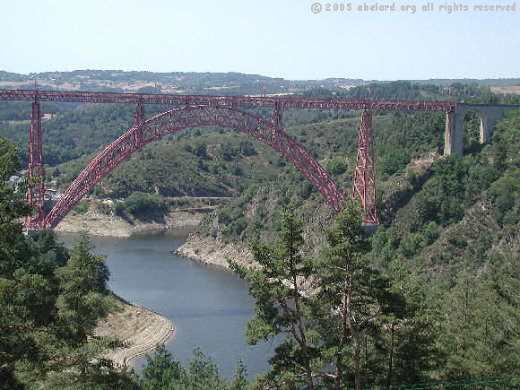 The Viaduct de Garabit, built in 1884, spans the river Truyère in Cantal