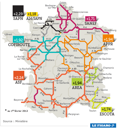 Motorway Map Of France