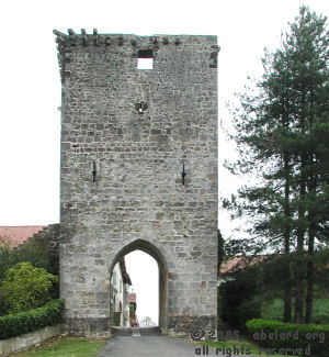 Fortified gateway to Hastingues bastide.