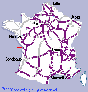 sketch map indicating the Ile de Ré and Ile d'Oleron