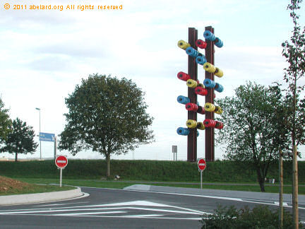 Sculpture heralding Poitou-Charente aire from the A10 autoroute