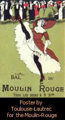 Cancan poster for the Moulin Rouge club, Montmartre, Paris