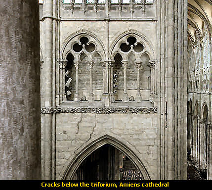 Cracks below the triforium, Amiens cathedral