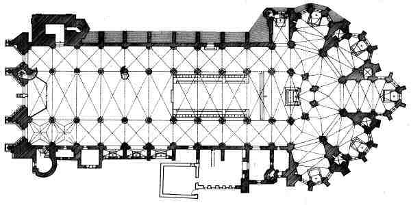 Floor plan of Bazas cathedral