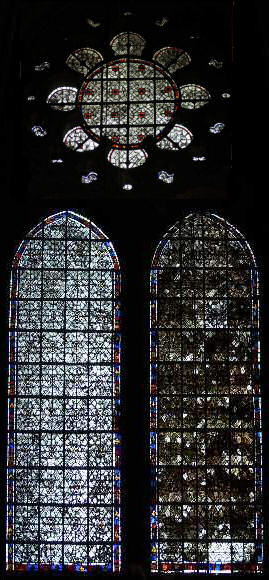 grisaille window at Chartres cathedral
