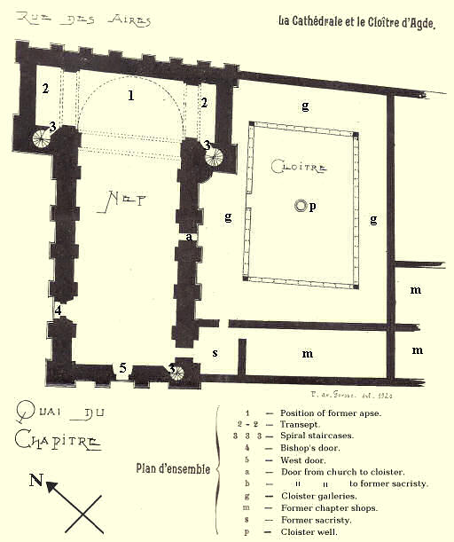 Plan of Saint Etienne cathedral at Agde
