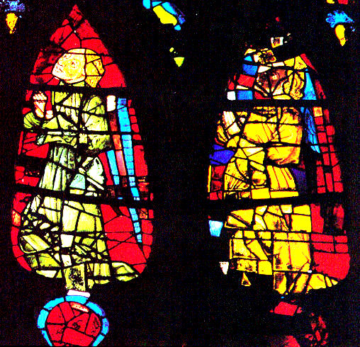 Two panels from the south rose window, end of 15th to start of 16th century