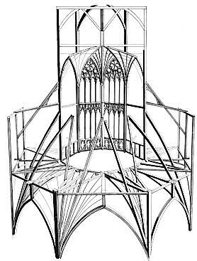 Wooden skeleton of Ely cathedral lantern tower