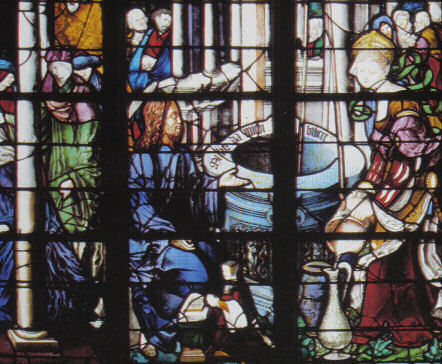 Jesus and the Samaritaine at the well, bay 24, église Notre-Dame, Caudebec-en-Caux
