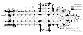 Floor plan of Evreux cathedral