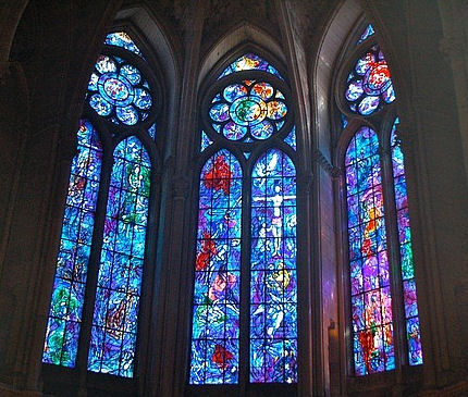 Windows by Marc Chagall at Reims cathedral. Image: travelpod.com