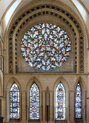 Eye of the bishop, south transept, Lincoln cathedral