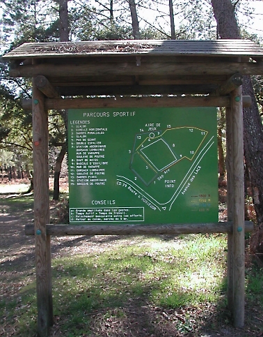fitness circuit map, picnic area, france