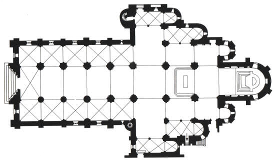 Floor plan of Saint-Sever abbey church