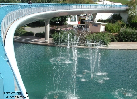 Walkway and fountains at Futuroscope