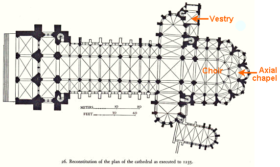 Reconstitution of the cathedral plan as executed to 1235