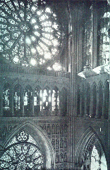Reims cathedral stained glass broken by German shelling