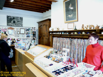Gift shop at Bartres, in a house where Bernadette stayed at times  during her childhood