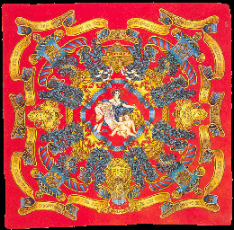 Hermes silk square - Europe enthroned with cupids [from 1992 collection]