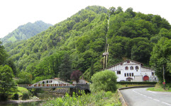 Hydroelectric sub-station in a typical Basque design building