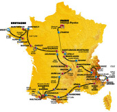 Map of the Tour de France 2008