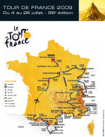 Map of the Tour de France 2009