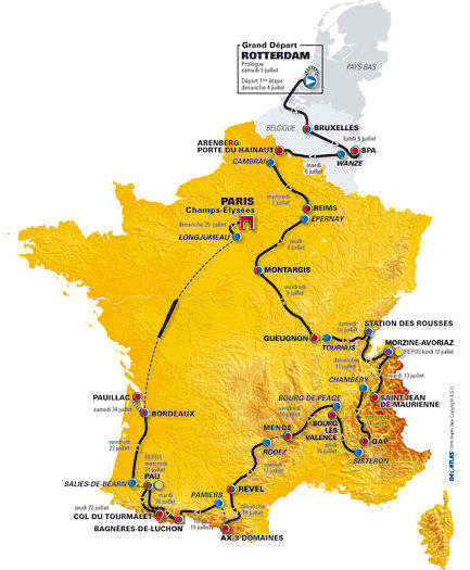 Route of the 2010 Tour de France