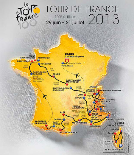 TDF route map, 2013