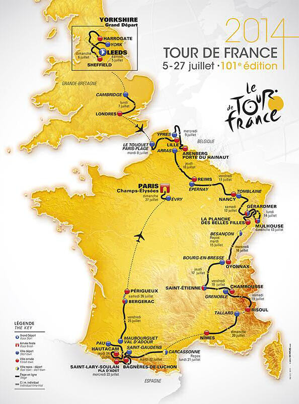 TDF route map, 2014