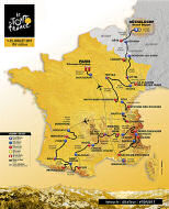 Route map of the 2016 Tour de France