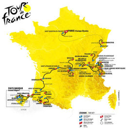 Route map of the 2021 Tour de France