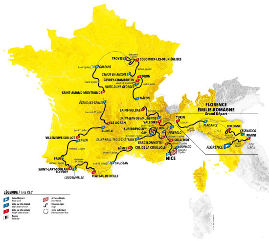 Mapof the  2023 Tour de France