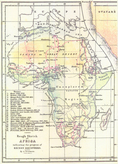 Rough Sketch of Africa indicating the progress of recent discoveries