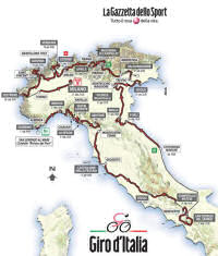 Giro d'Italia route map
