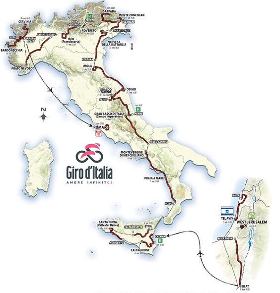 Giro d'Italia 2018 - race map 